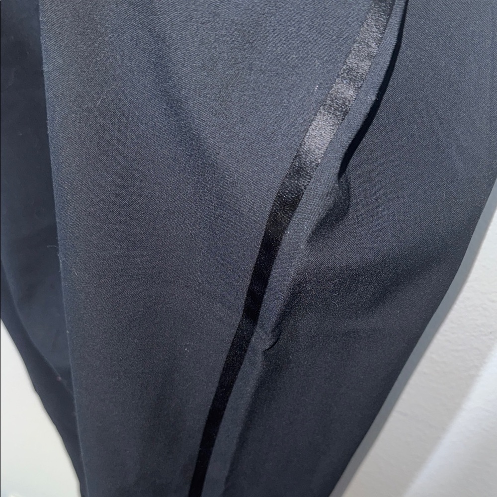 Sigrid Olsen Elegant Black Trousers with Satin Tuxedo Stripe - Picture 6 of 6